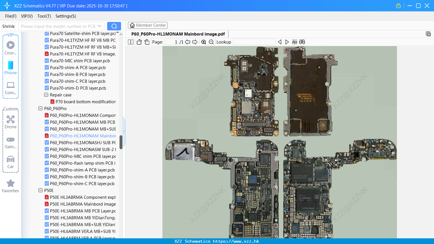 Huawei P60_P60Pro-HL1MONAM Mainbord Image